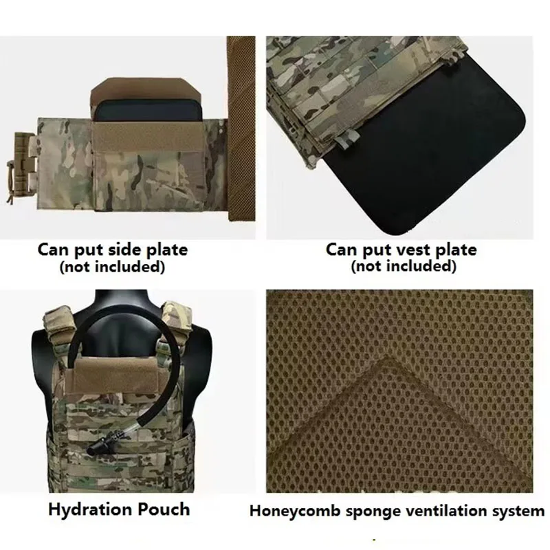 YAKEDA-chaleco táctico transpirable de liberación rápida, chaleco de entrenamiento multifuncional de camuflaje para exteriores, secado rápido y resistente al desgaste - imagen 5