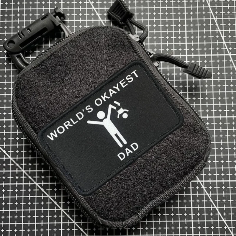 Parche de papá más bueno del mundo, insignia de moral táctica militar, gancho y bucle estampado, mochila, ropa, accesorio decorativo, pegatina, brazalete - imagen 2