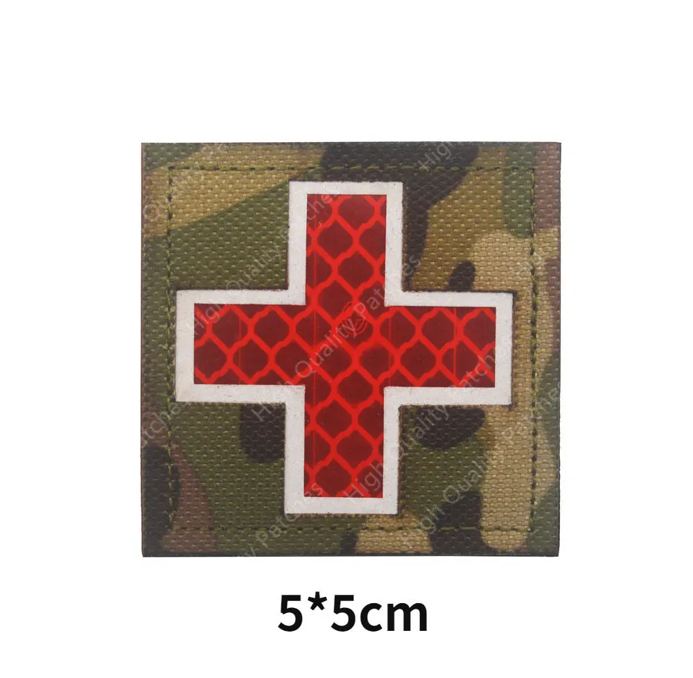 Parches medianos médicos paramédicos 3D de PVC, insignia de goma de combate de rescate militar táctico infrarrojo IR para gorras, mochila, costura DIY - imagen 4