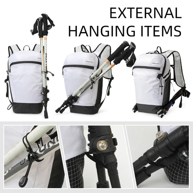 Mochila plegable de almacenamiento para montañismo, bolsa portátil para deportes, correr, senderismo al aire libre, Camping, escalada, bolsas de hidratación de 14L - imagen 3