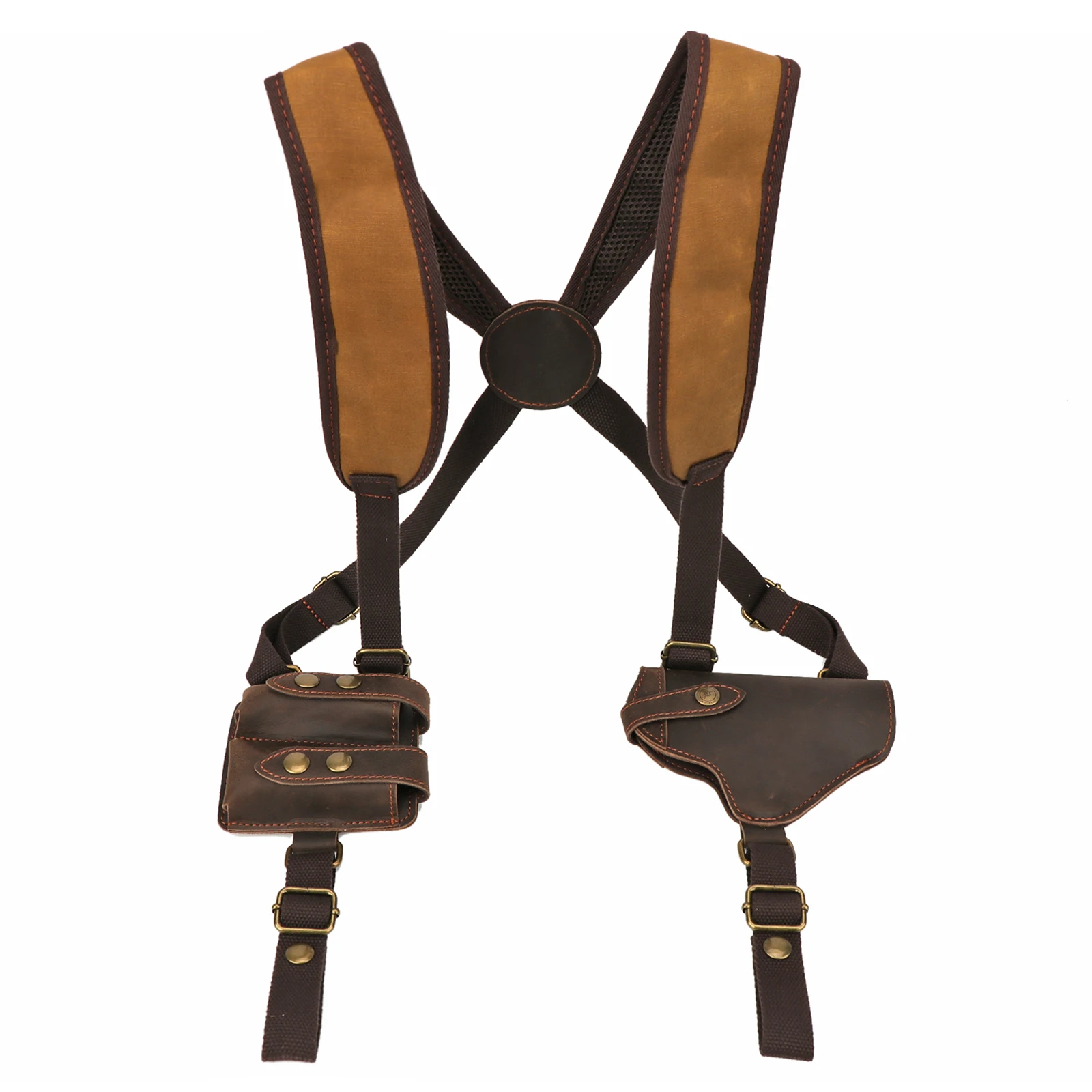 Tourbon-Bolso de hombro oculto para pistola de tiro, funda de lona para pistola ajustable con doble bolsa para revista para mano derecha - imagen 2