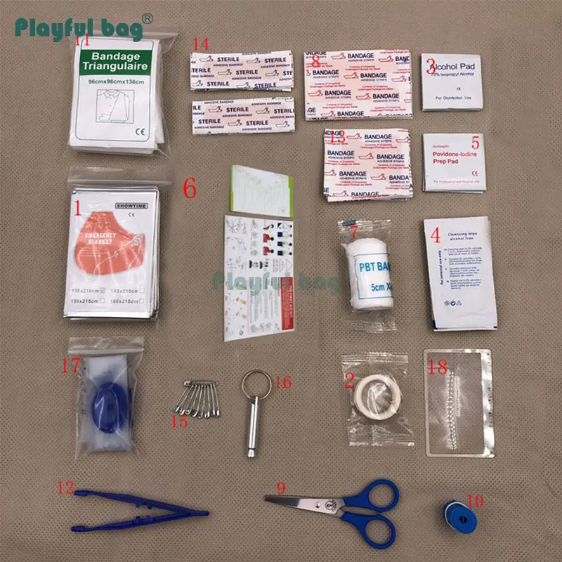 Kit de primeros auxilios de 19 piezas, bolsa médica táctica MOLLE, bolsa de emergencia, torniquete, viaje, Camping, caza, Kits de supervivencia, AVA188 - imagen 3