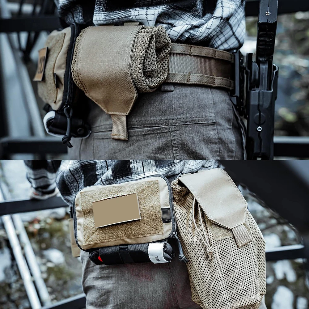 Nueva bolsa de malla enrollable de nailon, almacenamiento de revistas, bolsillo de red plegable, bolsa de reciclaje EDC táctica para deportes al aire libre, Camping y caza - imagen 3