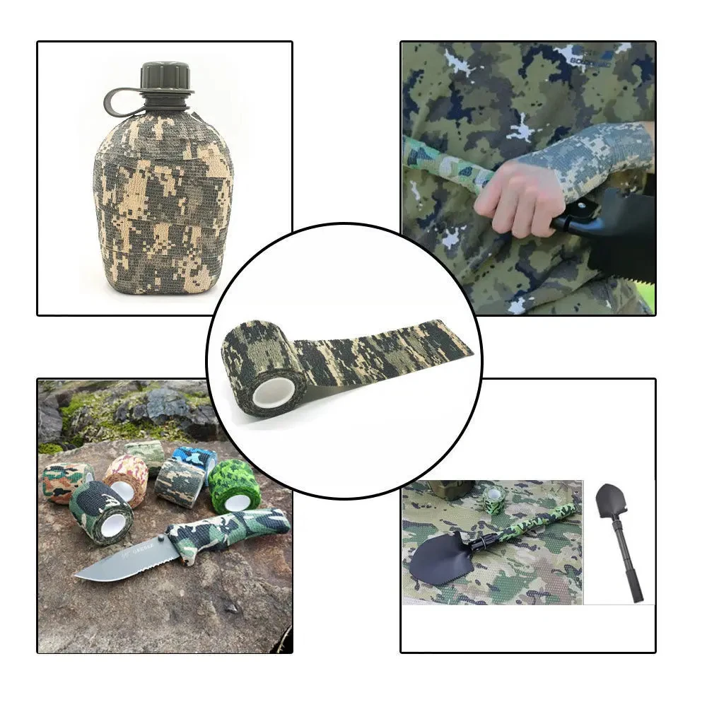 Cinta de cubierta táctica de 4,5 m, herramienta de equipo de tiro de caza, cinta sigilosa de camuflaje, envoltura impermeable, accesorios Airsoft duraderos - imagen 4
