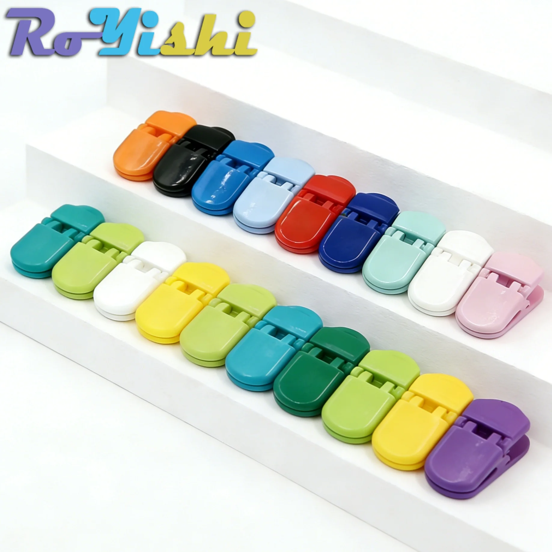 Paquete de 25 clips de plástico multiusos, abrazaderas fijas coloridas, resistentes para el hogar, oficina, cocina, costura, manualidades - imagen 2