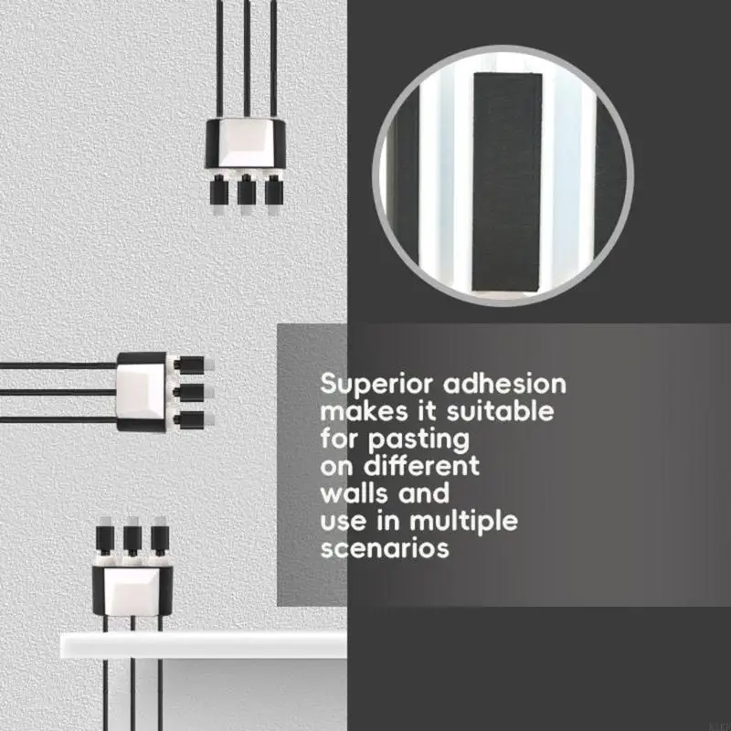 Los organizadores gestión cables ABS aseguran soporte del cable escritorio antislip para oficina K1KF - imagen 3