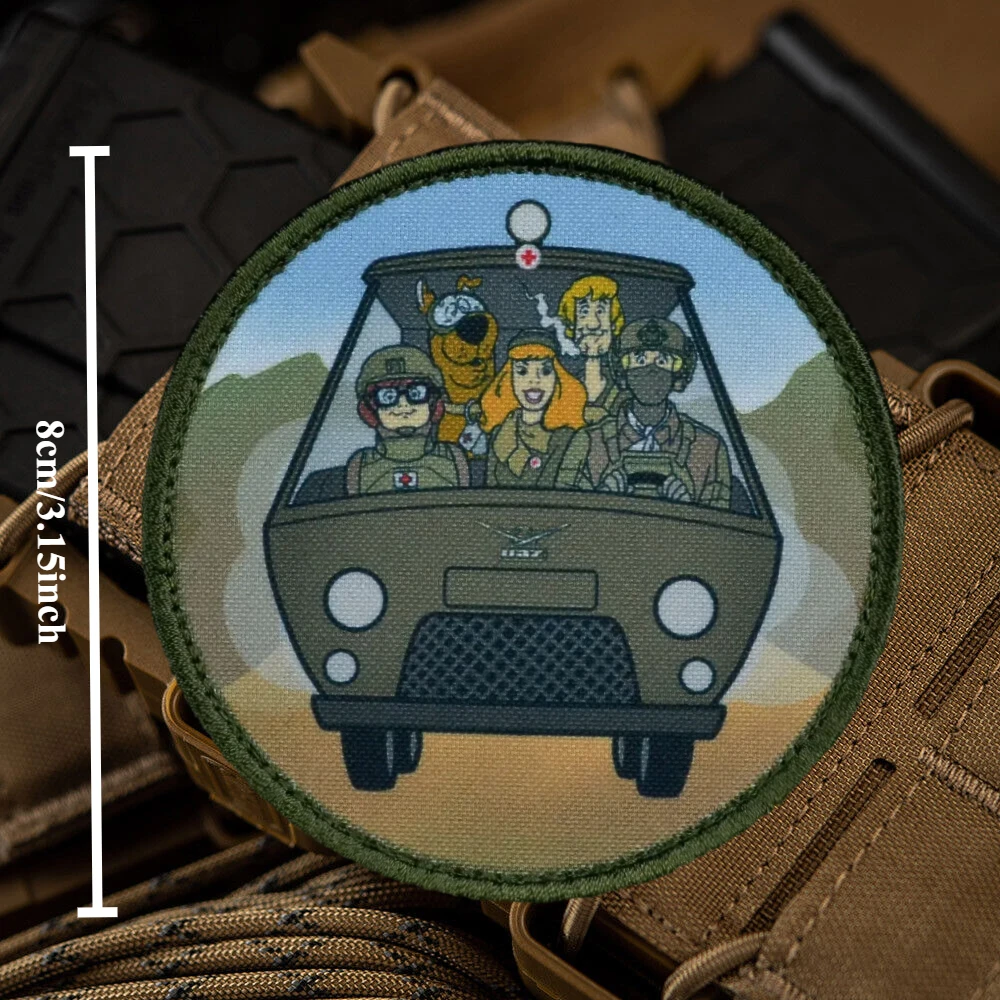 Parche táctico impreso del equipo de evacuación, emblema divertido con gancho y bucle, insignia de moral militar, brazalete, pegatinas para mochila Chevron - imagen 3