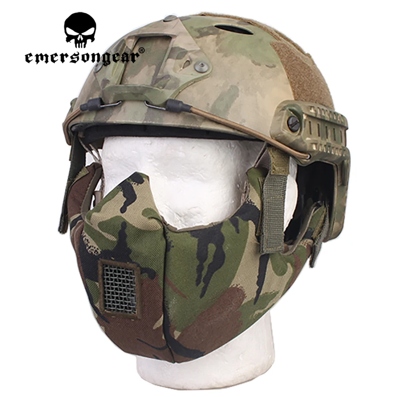 Emersongear-mascarilla protectora táctica de media cara, máscaras de camuflaje, equipo de protección facial, ciclismo, caza, senderismo al aire libre - imagen 3