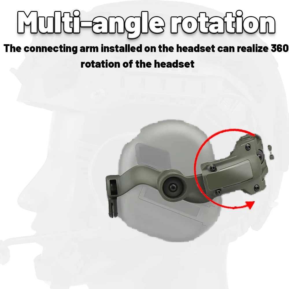 Soporte de riel para casco de tiro al aire libre, soporte de riel para auriculares rápidos OPS Wendy, adaptador de cascos - imagen 4