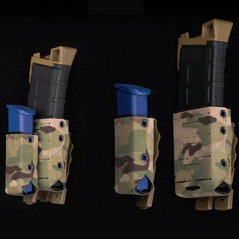 Bolsa táctica para revistas de 5,56mm y 9mm para M4 AR15 AK Glock Unviersal Mag, soporte para cuchillos, accesorios para caza Mag - imagen 3