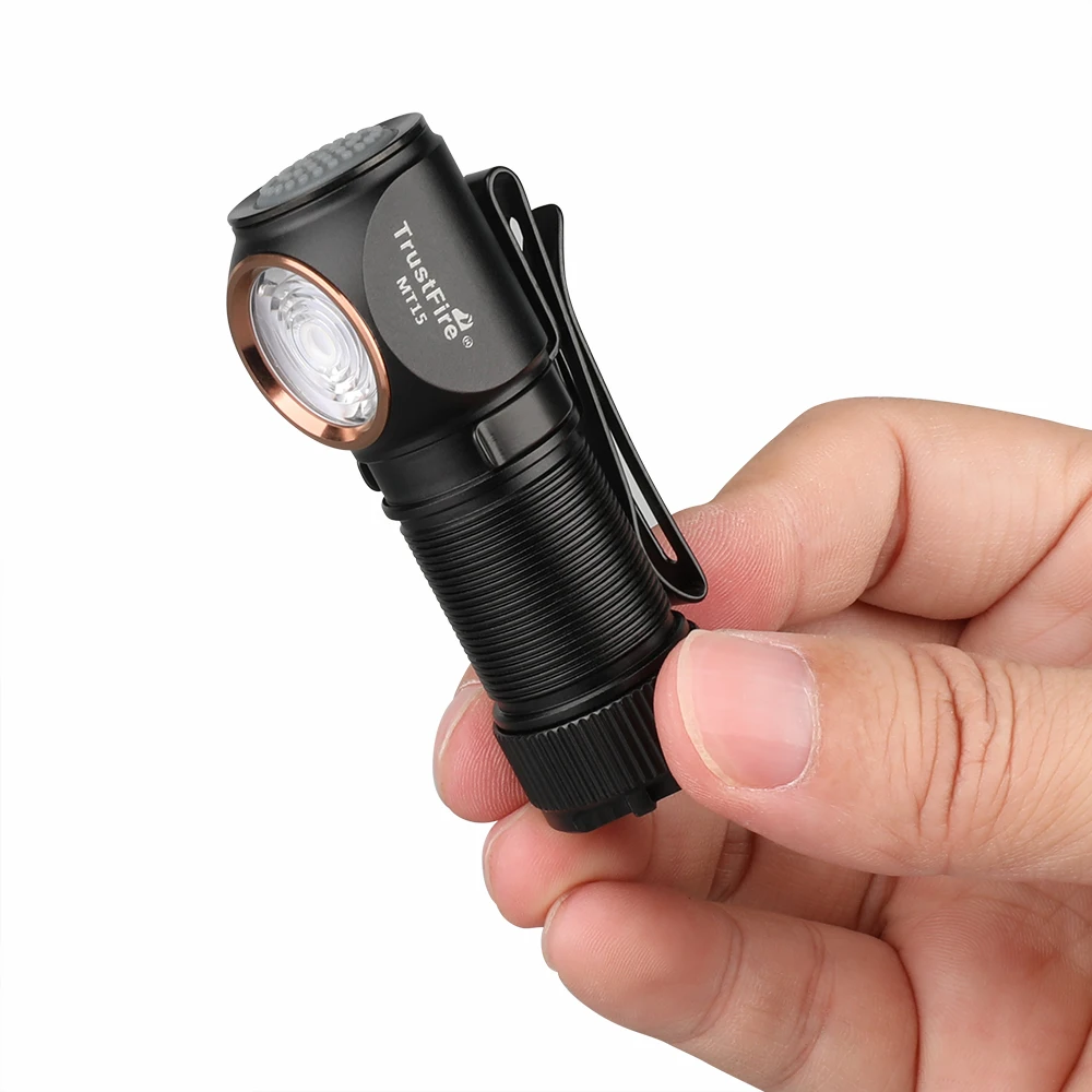Trustfire-faros delanteros LED MT15 recargables por USB C, Mini linternas de ángulo 16340 EDC, óptica MVP con imán para pesca trasera, 1000LM - imagen 5