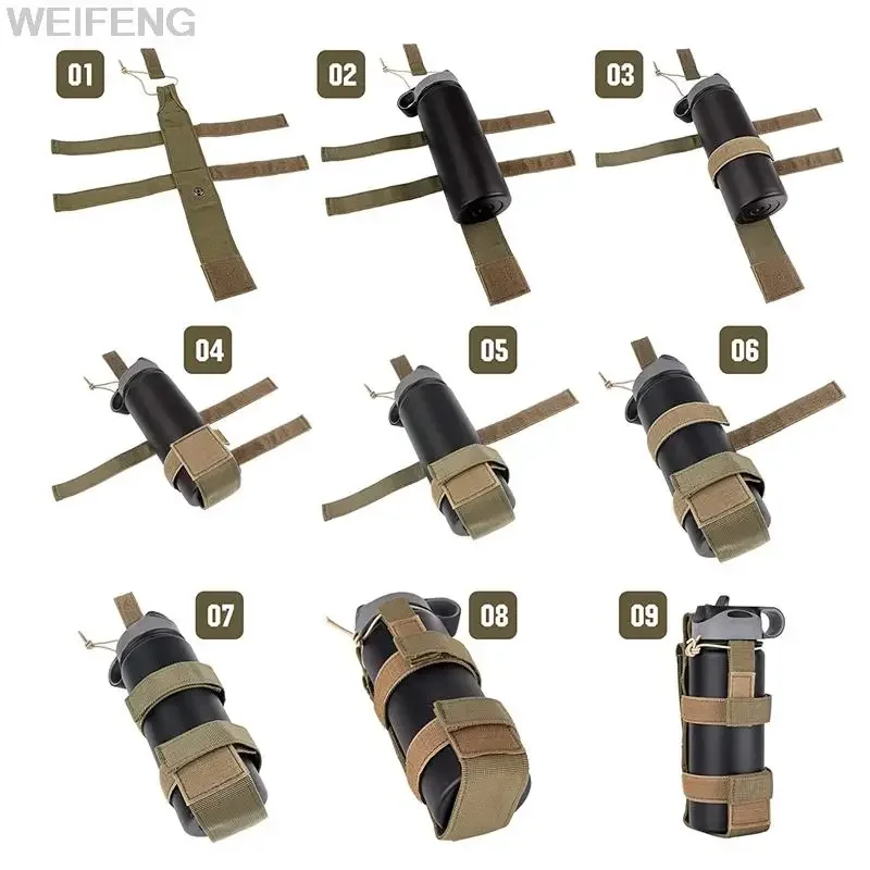 Bolsa táctica para botella de agua Molle, soporte portátil para botella de agua para viajes y senderismo, portabotellas de agua, bolsa de hidratación