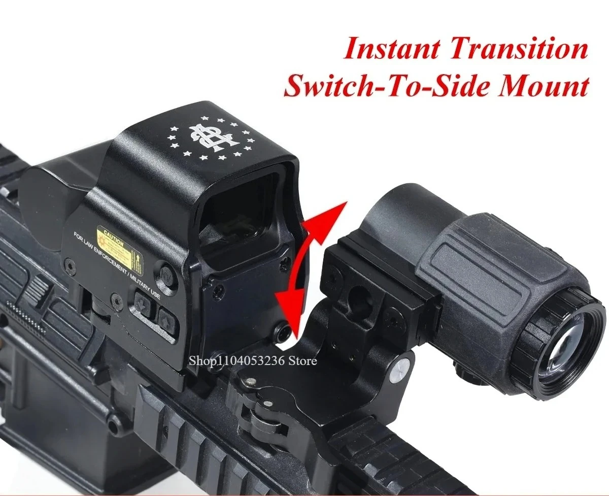 E * T * CH 558 DC * mira holográfica de punto rojo verde con lupa G33/G43/G45 3X 5X para caza Airsoft compatible con soportes de riel de 20mm y palanca QD - imagen 4