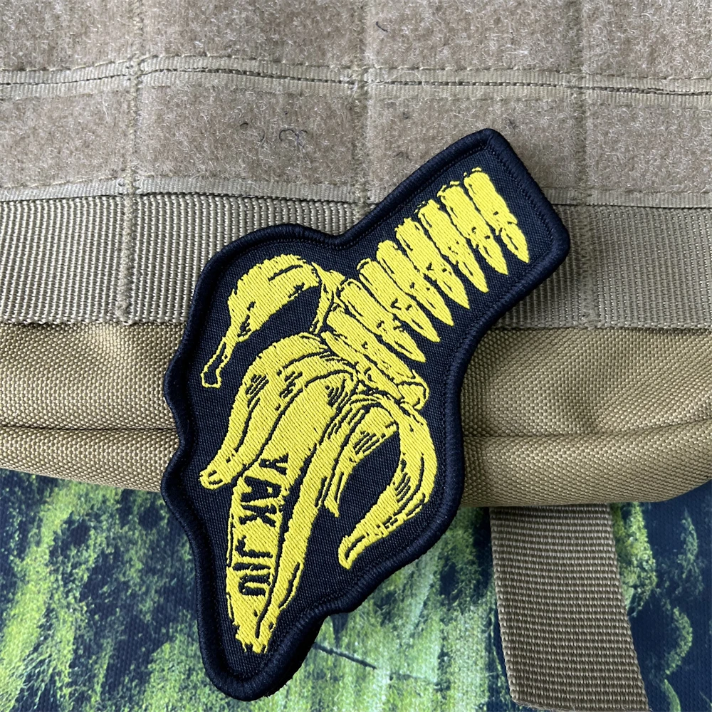Parche de insignia de moral de plátano, Clip de bala de plátano, marcas de tejido, parches tácticos de mochila, pegatinas de gancho y bucle - imagen 3