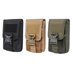 Bolsa táctica teléfono doble capa MOLLE camuflaje para caza exterior