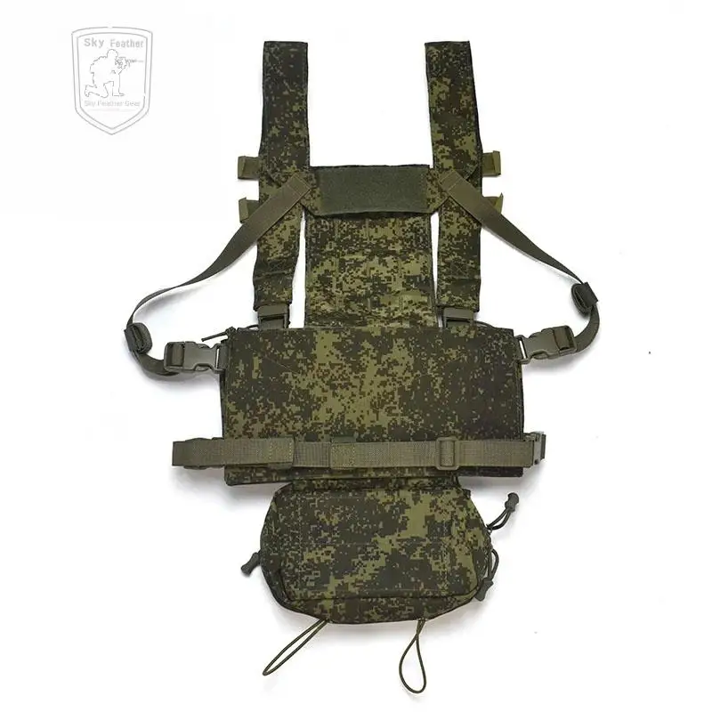 Chaleco táctico de poliéster resistente al agua, aparejo de pecho 800D, D3, ligero, liberación rápida, Camuflaje EMR de Rusia - imagen 3