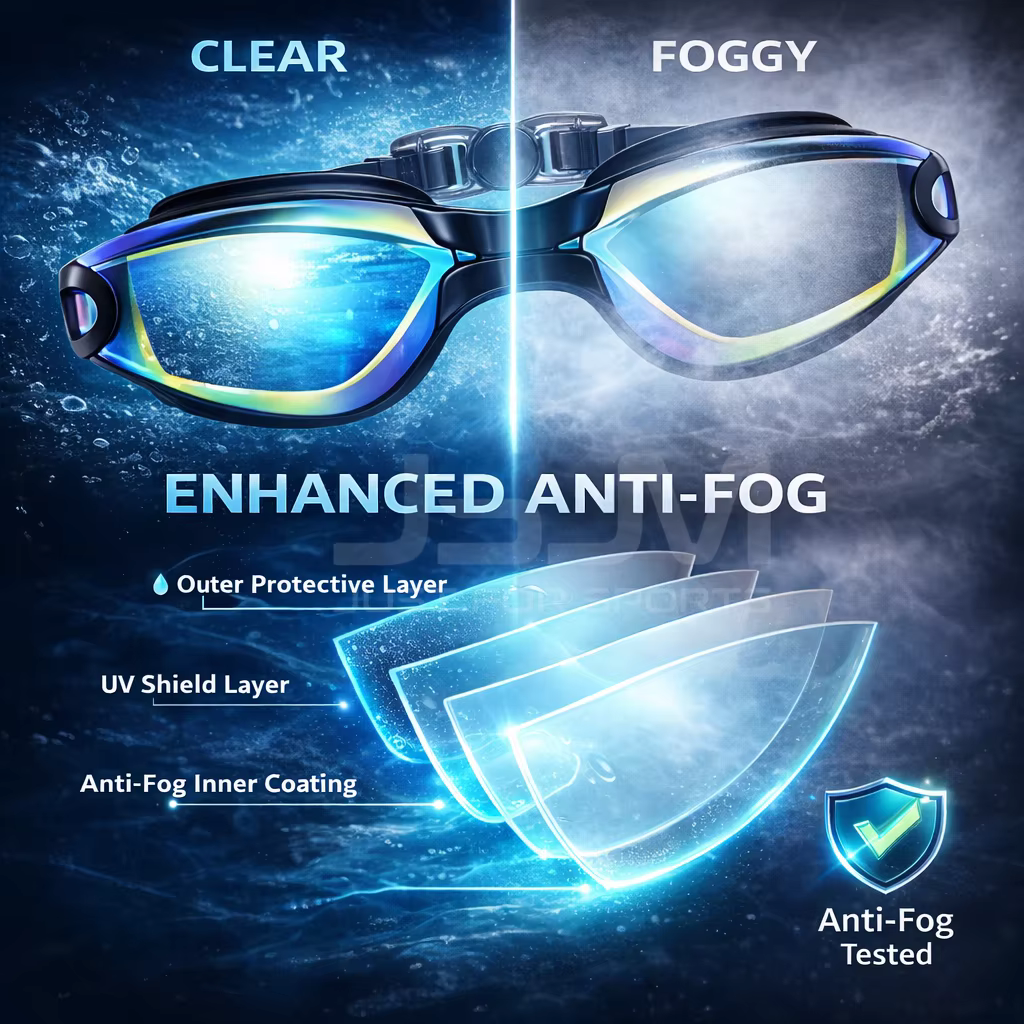 JSJM Gafas de natación antivaho con funda impermeable y gorro - imagen 2
