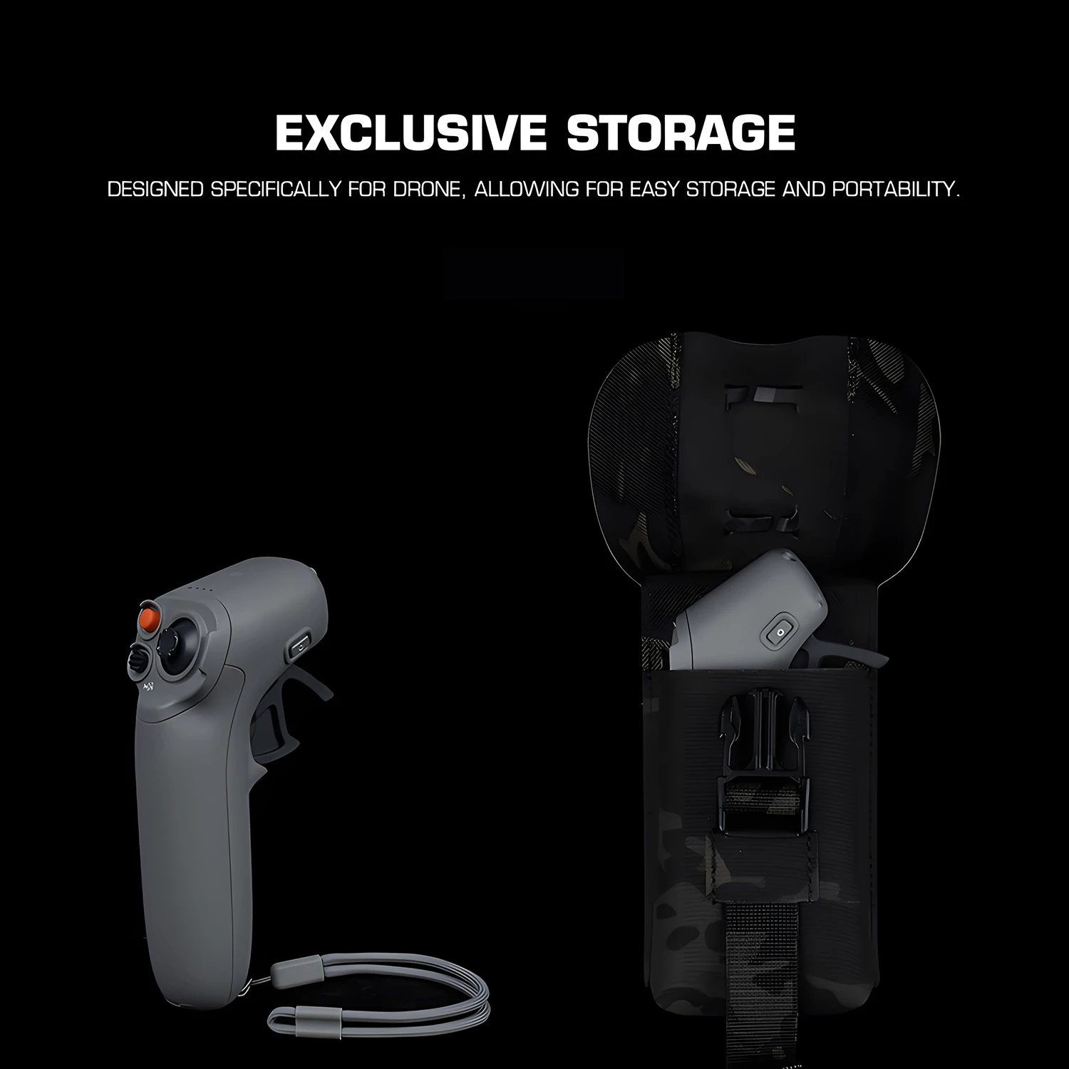 Bolsa táctica para Dron, bolsa para controlador, Compatible con MOLLE, almacenamiento de acceso rápido para control remoto FPV, diseño ligero y duradero - imagen 5