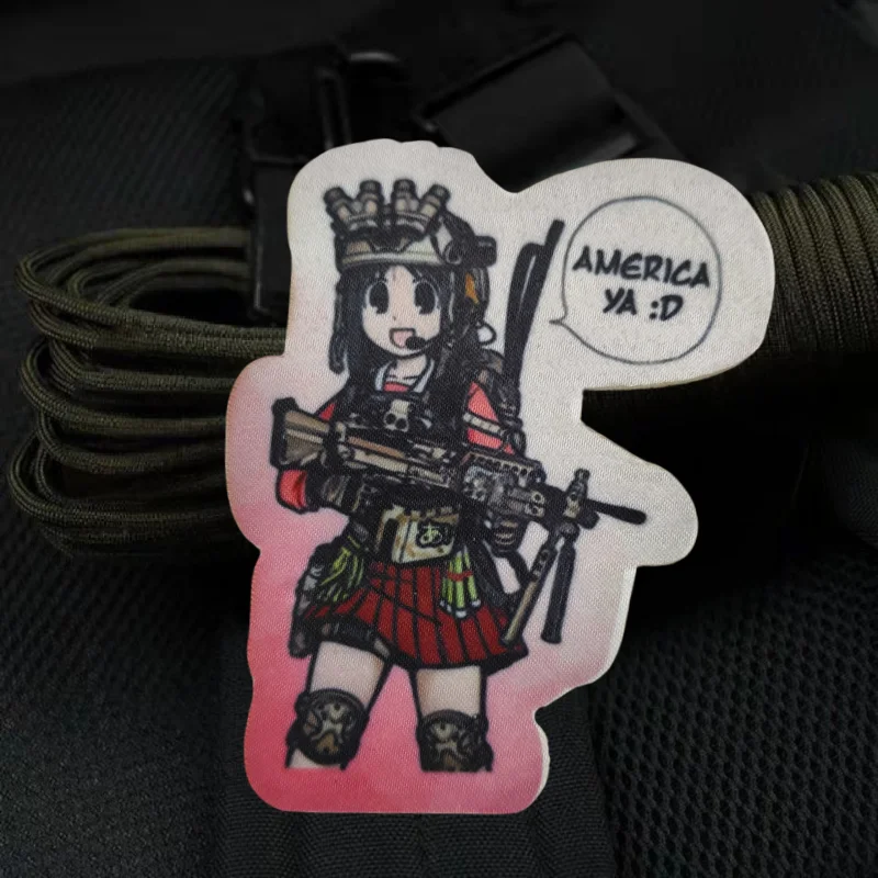 Parche con estampado de chica de animación de Anime, gancho y bucle militar, insignia de moral táctica, mochila, parches adhesivos decorativos para ropa