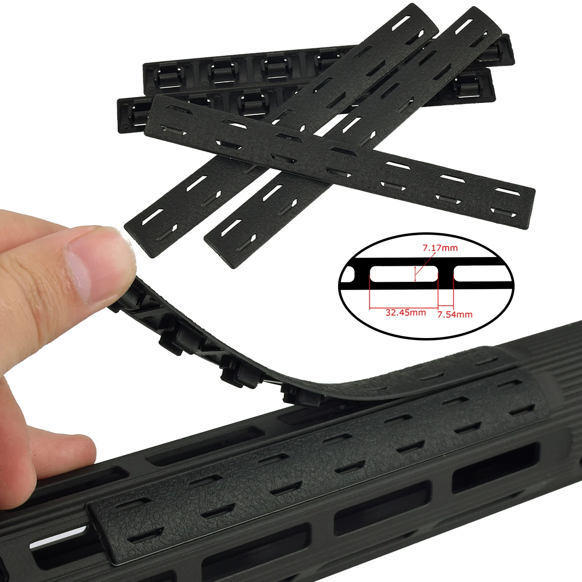 Adaptador de riel táctico, placas de montaje de cinta, 12 Uds. Para caza, Rifle, pistola, mira, 5 uds., BCM, 5,5 ", Kit de accesorios de cubierta de riel Mlok Keymod - imagen 2