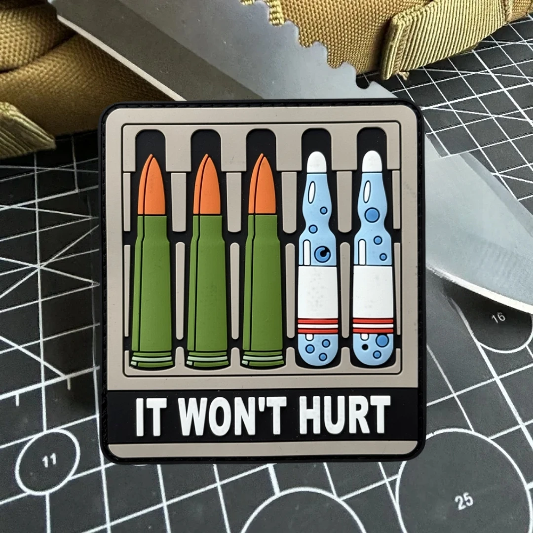 Parche IT WON'T HURT, insignia de moral táctica, parches de gancho y bucle de PVC para ropa, mochila, pegatina decorativa del ejército militar - imagen 3