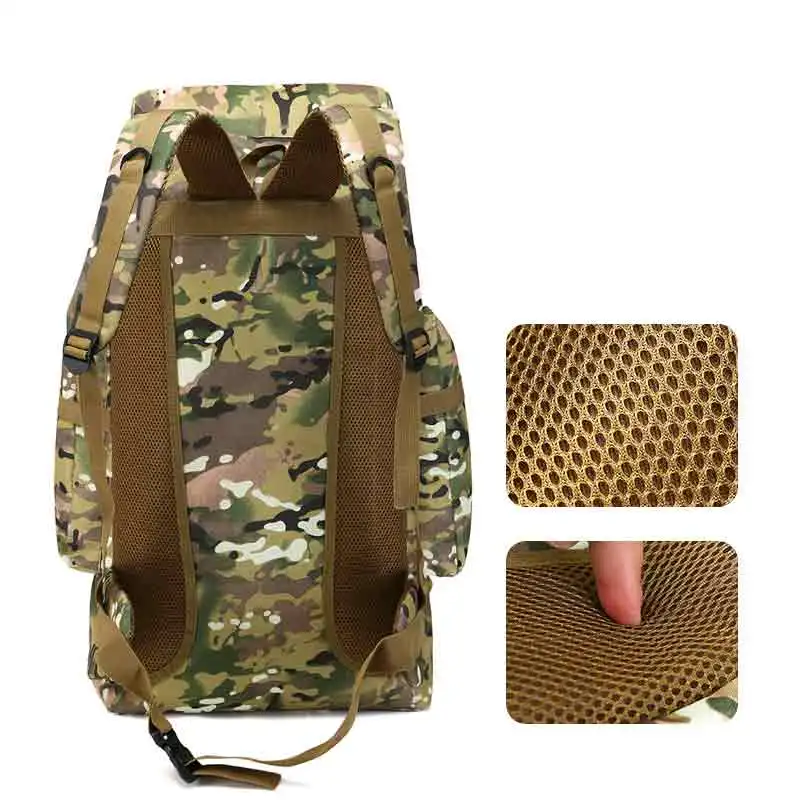 Mochila táctica para acampar, bolsa de viaje para montañismo, deportes al aire libre, Molle, senderismo, equipaje de hombro, bolsa de camuflaje, 70l - imagen 5