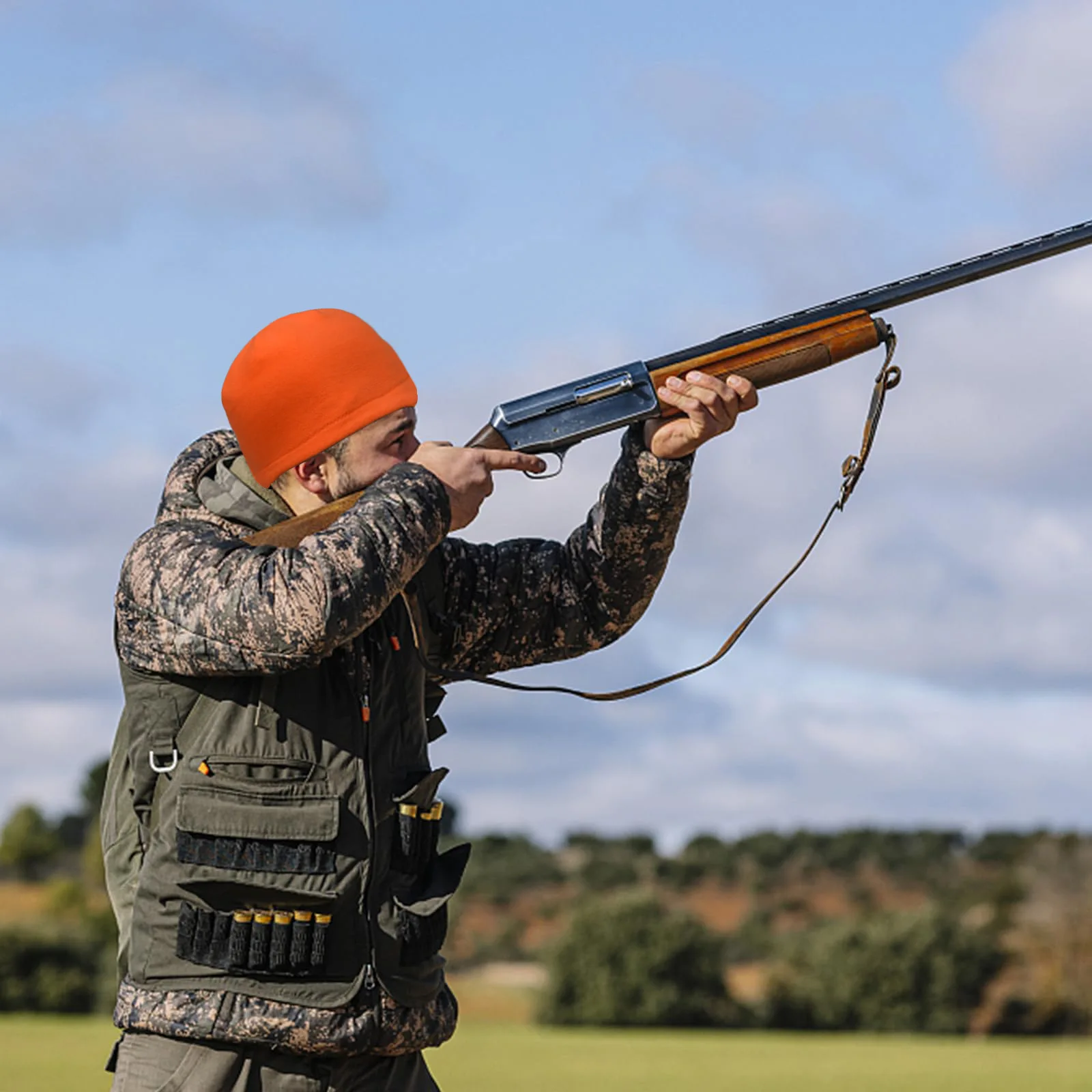 Gorro térmico de lana de doble cara para otoño e invierno, gorro de caza de camuflaje de árbol portátil 2,0, cubierta elástica suave transpirable a prueba de viento para la cabeza - imagen 5