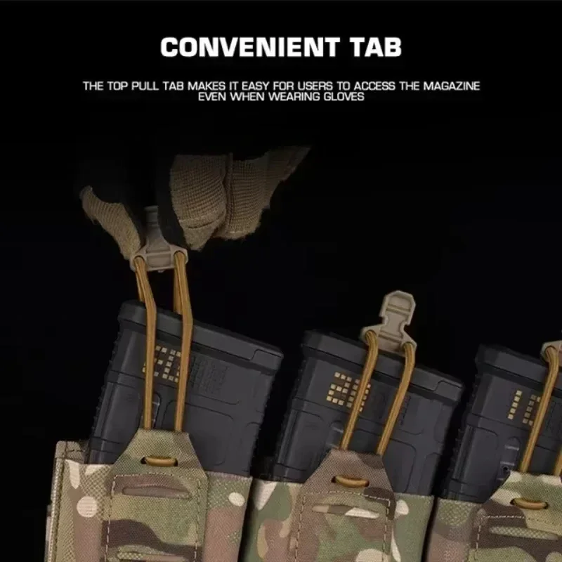 Nuevo Bolsa de 5,56/7,62mm para caza, sistema Molle Triple elástico, accesorios, riñonera, funda, equipo de juego - imagen 2