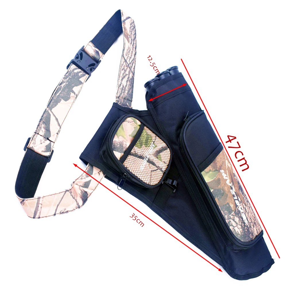 Carmín de cadera de flecha de 3 tubos con cinturón ajustable y bolsillo de almacenamiento, bolsa de cintura, estuche para entrenamiento de tiro - imagen 3