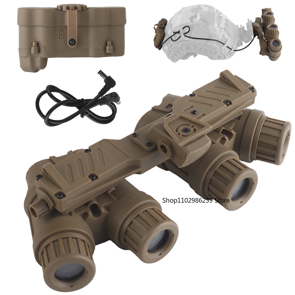Gafas de visión nocturna modelo ficticio GPNVG-18 – Réplica de accesorios NVG de 4 tubos para accesorios de exhibición de casco táctico Airsoft, cosplay y casco táctico