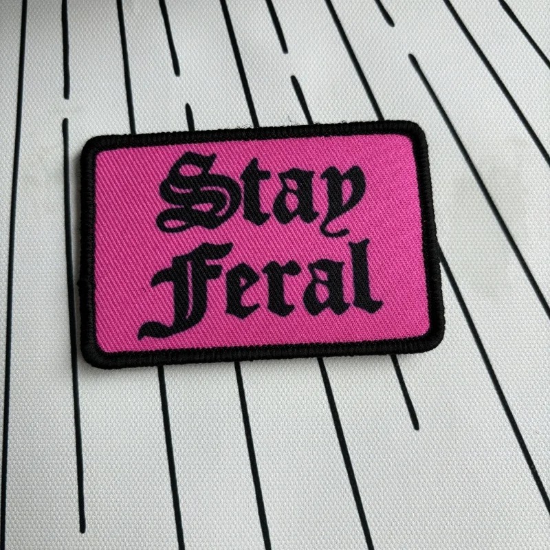 Parche de impresión Rosa Feral para niñas y niños, insignia de moral táctica, emblema de velcro, pegatinas divertidas, accesorios para exteriores - imagen 2