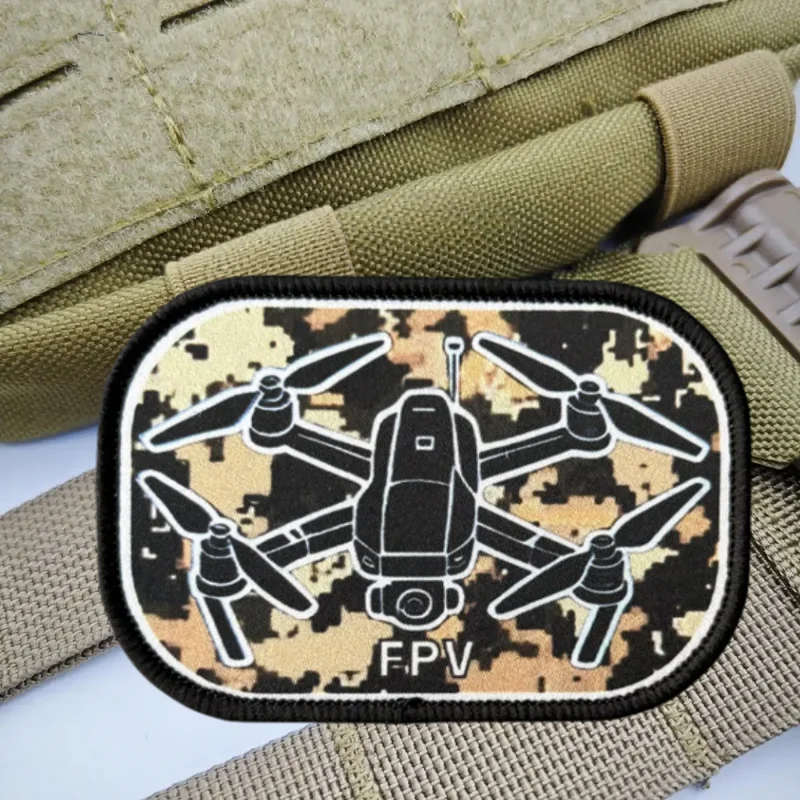 Parche de impresión "DRONE", chaleco táctico, sombreros con gancho y bucle, insignia de moral, mochila, pegatinas decorativas, parches para brazalete para ropa - imagen 4