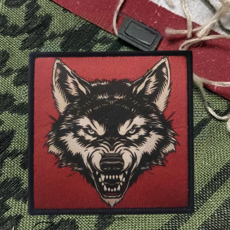 Parche con estampado militar "lobo", chaleco táctico, gancho y bucle, sombrero, insignia de moral, mochila, pegatina decorativa, parches para brazalete para ropa - imagen 2