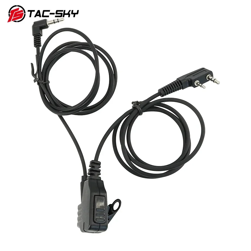 Cable de micrófono táctico K a 3,5mm para andador, orejeras deportivas de impacto, auriculares de tiro Airsoft para Baofeng Uv5r, TAC-SKY - imagen 3
