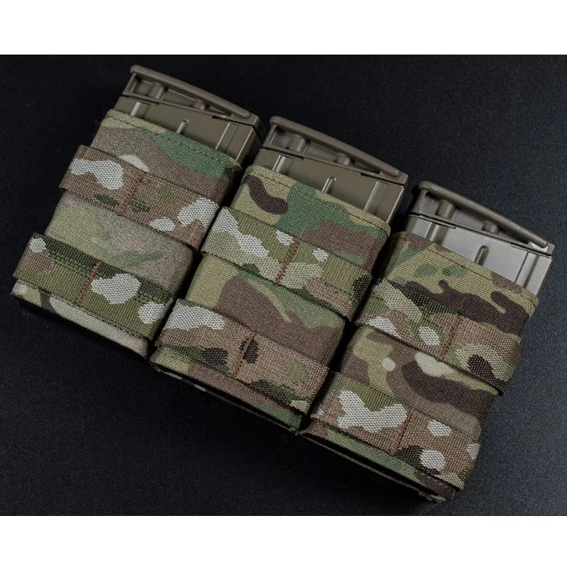 Bolsa táctica MOLLE de 5,56mm para cargador, bolsa Triple para Rifle Mag para M4, AR15, AK, Universal, Airsoft, equipo de caza - imagen 2