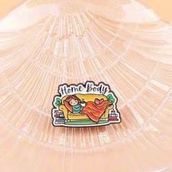 Pin esmalte solapa chica tierna y libro broche decorativo