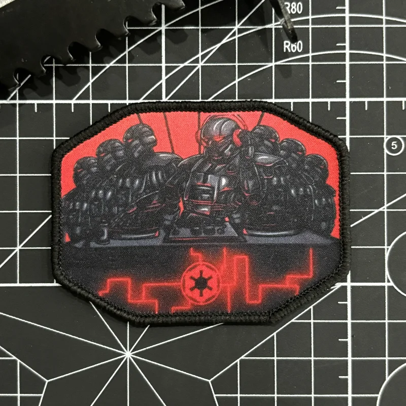 Dark Warrior War Troopa parche táctico con estampado de velcro para ropa, insignia de moral, brazalete militar, pegatina para mochila - imagen 5