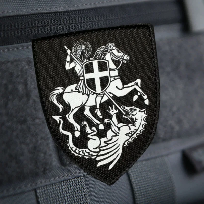 Parche bordado Arcángel Miguel insignia táctica con gancho - imagen 5