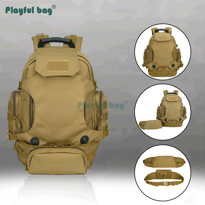 Mochila táctica MOLLE CAMO de nailon resistente con funda portátil - imagen 2