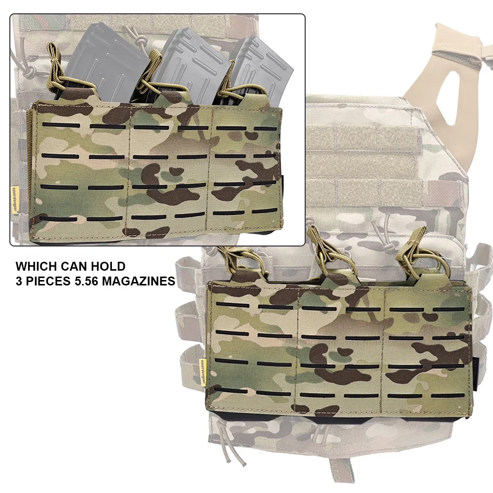 SINAIRSOFT-bolsa táctica LSR de corte láser para Rifle M4, Triple bolsa elástica para revistas, para caza, Airsoft AK, 7,62/5,56mm - imagen 5