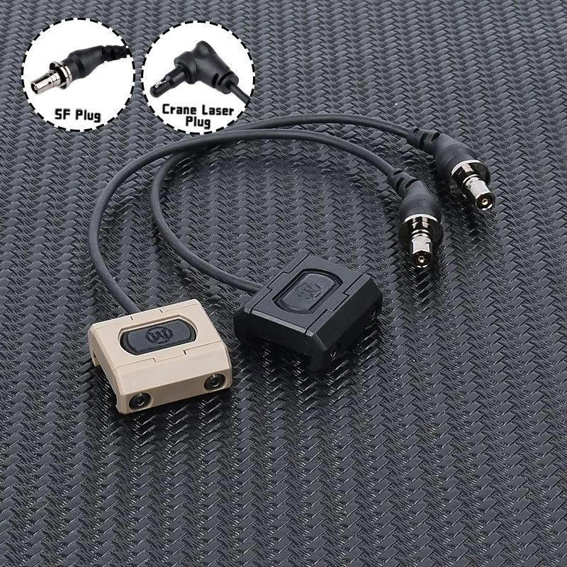 Linterna táctica Modbutton SF Crane láser, interruptor de presión de enchufe de 2,5mm y 3,5mm, compatible con Picatinny m-lok Keymod Rail, piezas de caza - imagen 2