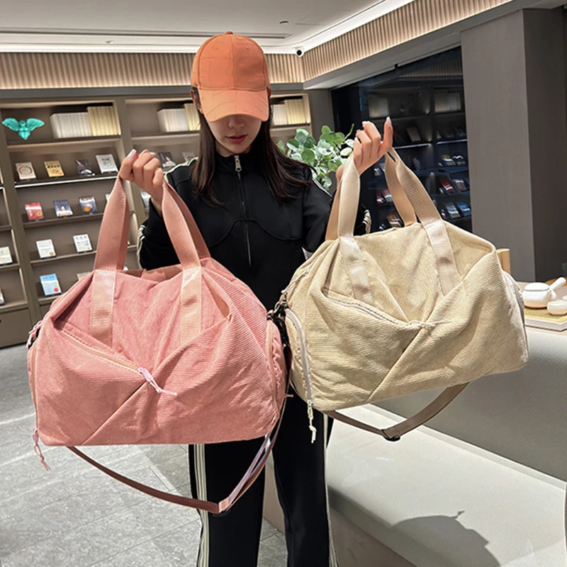 Bolso de gimnasio deportivo para hombre y mujer, bolsa de pana húmeda y seca, bolso de hombro para natación, entrenamiento de Fitness, viaje al aire libre, Invierno - imagen 5