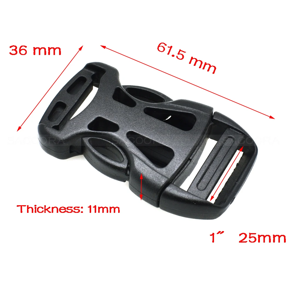 Hebilla de plástico para correas de mochila, hebilla de separación para chalecos de seguridad al aire libre, tamaño de 20mm, 25mm, 32mm - imagen 3