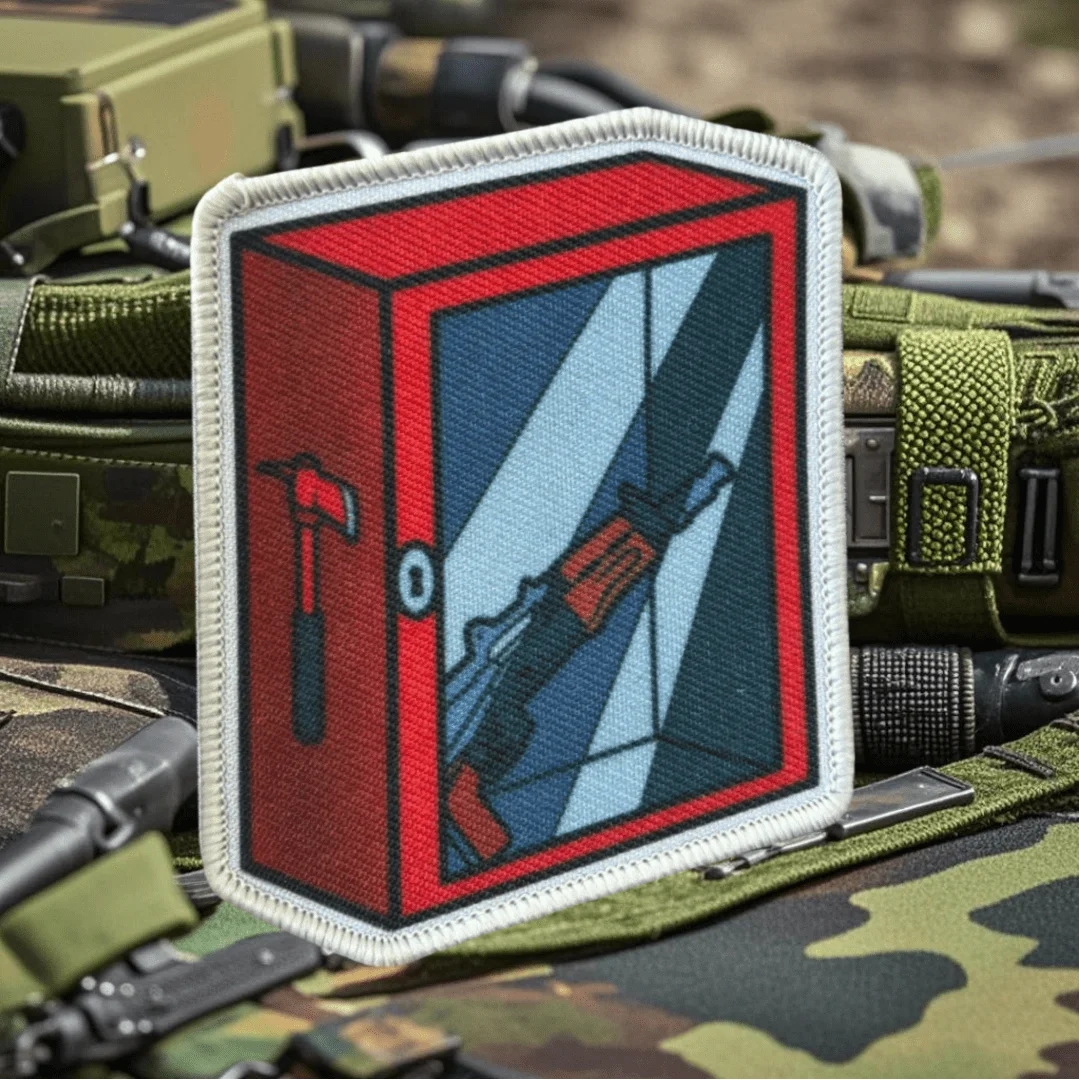 Parche impreso "Break the glass", divertido cierre de gancho y bucle para ventana de fuego, insignia de moral militar, brazalete, pegatinas para mochila - imagen 4