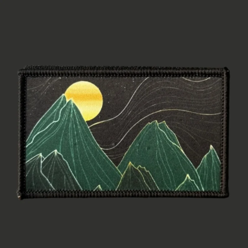 Parche Táctico con Diseño de Paisaje Montañoso, Insignia de Moral, Impreso, con Gancho y Bucle, Accesorio para Mochila, Ropa, Adhesivo Decorativo, Brazalete - imagen 2