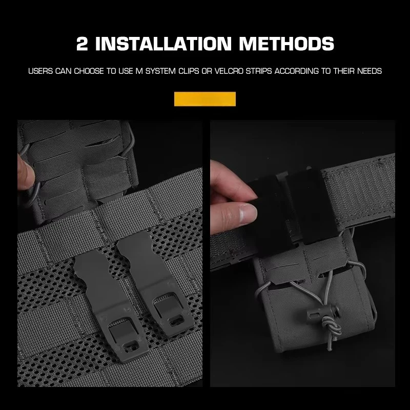 Tiger Magazine Pouch V2 Set Combo Set Molle Hook-Loop Mag Carrier Pisol 9mm.40S&W.45ACP.357 Rifle AR M4 Mag Holster Airsoft - imagen 5