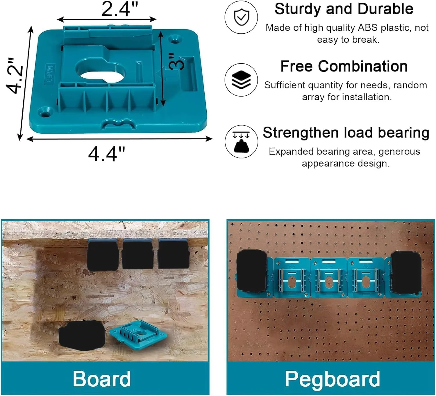10 juegos de soportes de batería para soporte de batería Makita/Bosch de 18 V, Compatible con Bl1860 Bl1850 Bl1840 Bl1830 (con tornillos - imagen 2