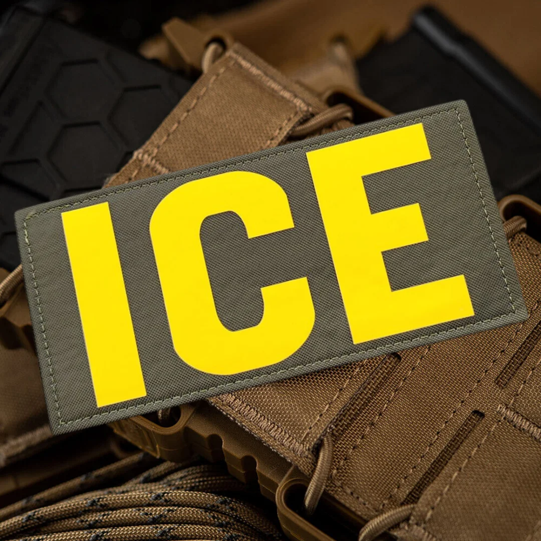 Parche táctico de hielo, parches de gancho y bucle, apliques para mochila de hielo, brazalete de aplicación para ropa, pegatinas de insignia de moral militar - imagen 2