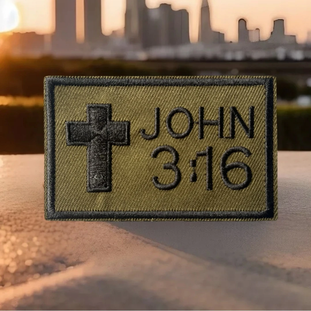 Parche John 3:16, insignia de moral táctica, Biblia cristiana, emblema de Jesús y Dios, pegatina para mochila, parches bordados con gancho para ropa - imagen 5