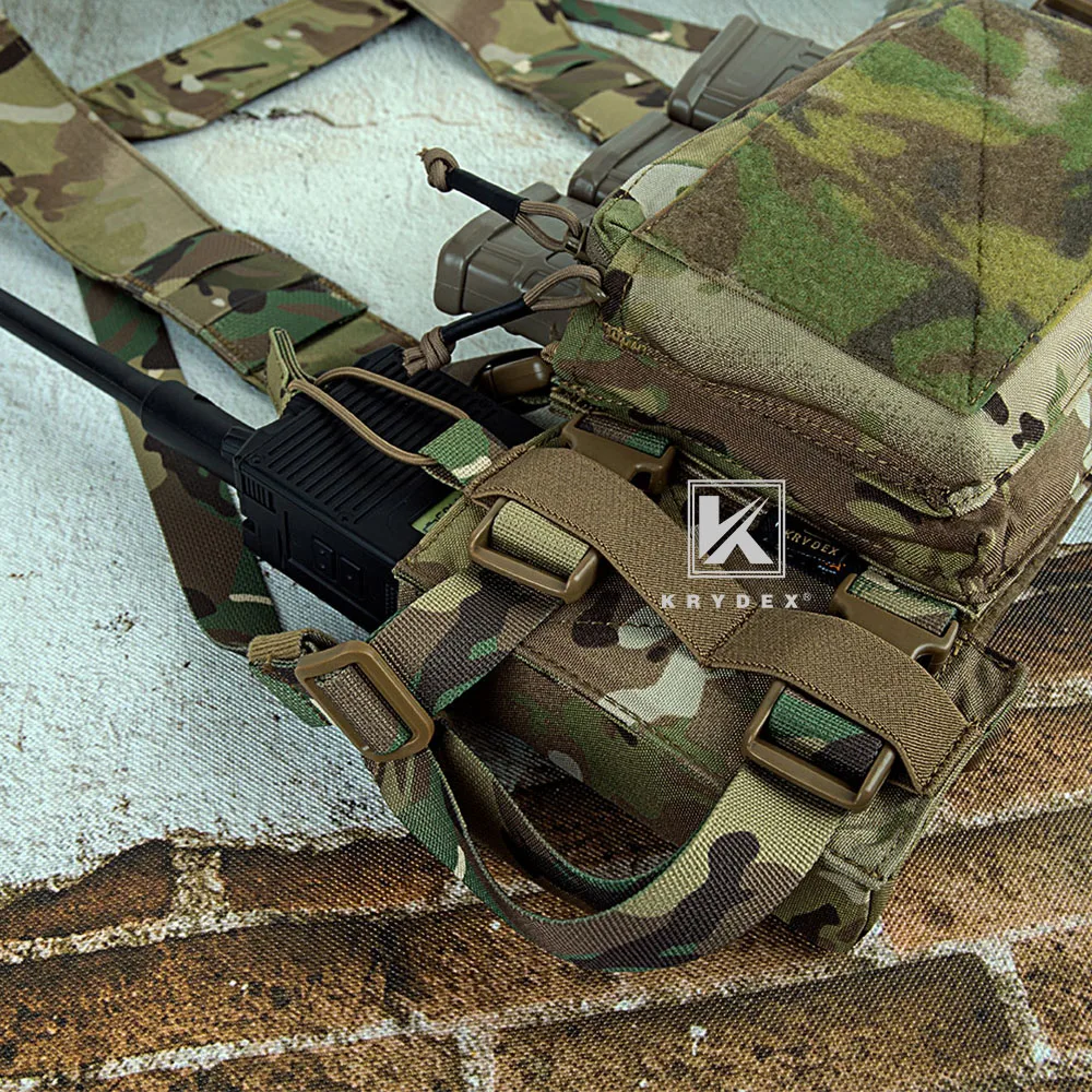 KRYDEX-bolsa táctica para Radio, 2 uds., bolsillo con gancho y faja, funda lateral para revistas, chaleco portador de armadura, aparejo para el pecho - imagen 3